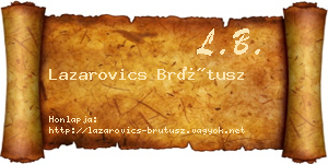 Lazarovics Brútusz névjegykártya